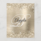 Glitterend Licht Gouden Fantasie Monogram 18e Verj Flyer (Achterkant)