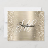 Glitterend licht gouden folie monogram 50e verjaar (Achterkant)