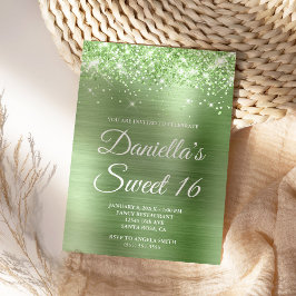 Glitterend Licht Groen Folie Zoete 16 Kaart