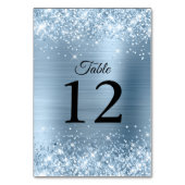 Glitterend lichtblauw folie bruiloft kaart (Voorkant)