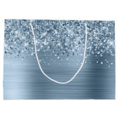 Glitterend Lichtblauw Glam Naam Groot Cadeauzakje (Achterkant)