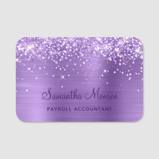 Glitterend lichtpaars folie naamplaatje (Voorkant)