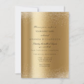 Glitterend Metaal Goud Glitter Zand Formeel Marmer Kaart (Voorkant)
