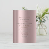 Glitterend Metaal Goud Zwart Confetti Mauve Roze Kaart (Staand voorkant)