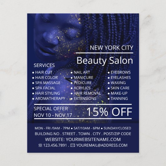 Glitterend Model, Visagist, Schoonheidssalon Recla Flyer (Voorkant)