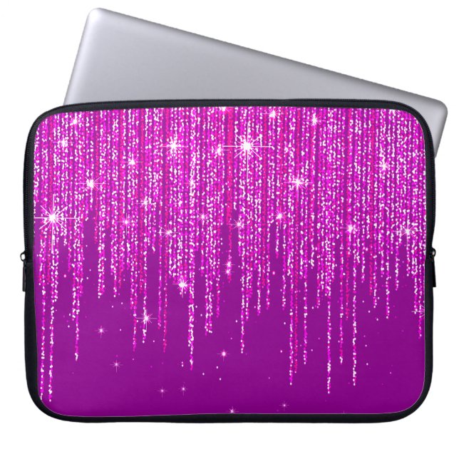 Glitterend ontwerp laptop sleeve (Voorkant)