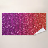 Glitterend oranje en paarse verloop glitter badhanddoek (Badhanddoek)