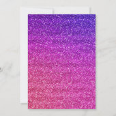 Glitterend paars & roze verloop glitter verjaardag kaart (Achterkant)