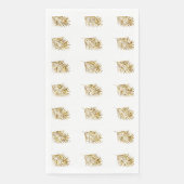 Glitterend palmbladpatroon Tropisch goud Zilveren  Servet (Voorkant)