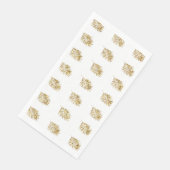 Glitterend palmbladpatroon Tropisch goud Zilveren  Servet (Hoek)