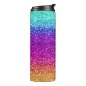 Glitterend regenboog verloop glitter thermosbeker (Gedraaid links)