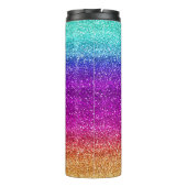 Glitterend regenboog verloop glitter thermosbeker (Achterkant)