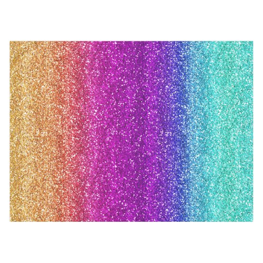 Glitterend regenboogradiënt glitters tafelkleed (Voorkant (Horizontaal))