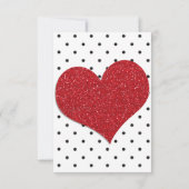 Glitterend Rode Hart Liefje Elke Leeftijd  Bedankkaart (Achterkant)