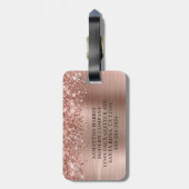 Glitterend Rose Goud Folie Logo Bagagelabel (Achterkant verticaal)