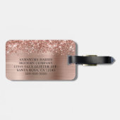 Glitterend Rose Goud Folie Logo Bagagelabel (Achterkant horizontaal)
