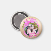 Glitterend Roze Lint Kerst Goud Magneet (Voorkant / Achterkant)