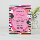 Glitterend Roze Verjaardagsfeestje Kaart (Staand voorkant)