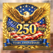 Glitterend Semiquincentennial Adelaar Embleem Raamsticker (Vel 2)