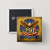 Glitterend Semiquincentennial Adelaar Embleem Vierkante Button 5,1 Cm (Voorkant /achterkant)