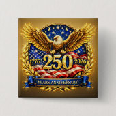 Glitterend Semiquincentennial Adelaar Embleem Vierkante Button 5,1 Cm (Voorkant)