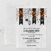 Glitterend Slinger Halloweenfeest Kaart (Voorkant / Achterkant)