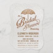 Glitterend wit en goud Vrijgezellenfeest Uitnodige Kaart (Voorkant / Achterkant)