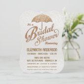 Glitterend wit en goud Vrijgezellenfeest Uitnodige Kaart (Staand voorkant)