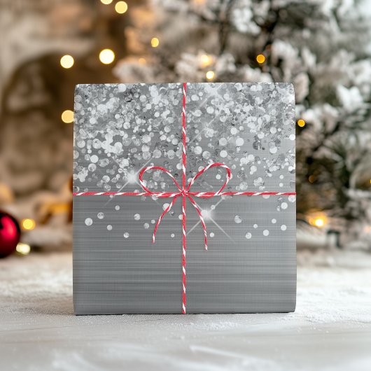 Glitterend Zilver Glam Inpakpapier Vel