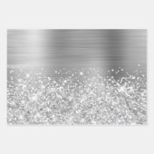 Glitterend Zilver Glam Inpakpapier Vel (Voorkant 2)