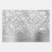 Glitterend Zilver Glam Inpakpapier Vel (Voorkant 3)