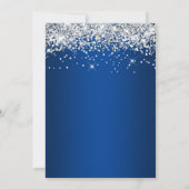Glitterend Zilver Glitter Diepblauwe Gradiënt Kaart (Achterkant)
