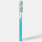 Glitterend Zilver Glitter Turquoise Blauwe Glam Na Case-Mate iPhone Case (Achterkant / Rechts)