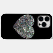 Glitterend zilver mozaïek glinsterend Hart Case-Mate iPhone Case (Achterkant (horizontaal))