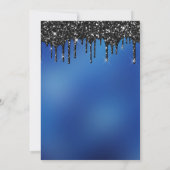 Glitterend Zwarte Glitters Blauwe Ombre Sweet Sixt Kaart (Achterkant)