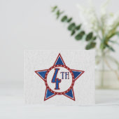 Glitterende 4 juli briefkaart (Staand voorkant)