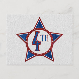 Glitterende 4 juli briefkaart