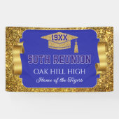 Glitterende 50e klasreünie banner (Horizontaal)