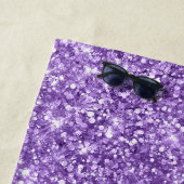 Glitterende Amethist Paarse Glam Naam Strandlaken (In situ)