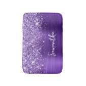 Glitterende Amethyst Paarse Glam Naam Badmat (Voorkant Verticaal)