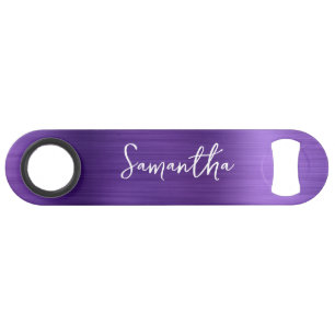 Glitterende Amethyst Paarse Glam Naam Speed Flessenopener