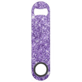 Glitterende Amethyst Paarse Glam Naam Speed Flessenopener (Achterkant)