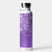 Glitterende Amethyst Paarse Glam Naam Waterfles (Rechts)
