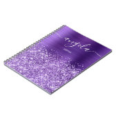 Glitterende Amethyst Paarse Glam Notities Notitieboek (Linkerzijde)