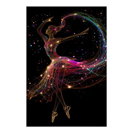 Glitterende balletdanser perfect poster (Voorkant)