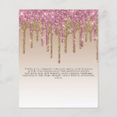 Glitterende BAT MITZVAH Uitnodigingen Glitter Spar Flyer (Achterkant)