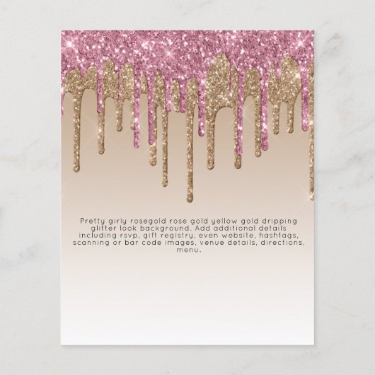 Glitterende BAT MITZVAH Uitnodigingen Glitter Spar Flyer (Achterkant)