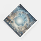 Glitterende besneeuwde bos bruiloft diner servette servet (Hoek)