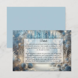 Glitterende Besneeuwde Bos Huwelijks Bijkaart Informatiekaartje