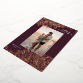 Glitterende Bessen Folie Gestempeld Rode Kerstkaar Folie Feestdagenkaart (Gedraaid)